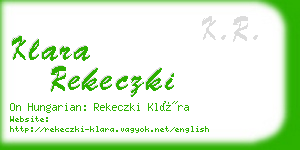 klara rekeczki business card